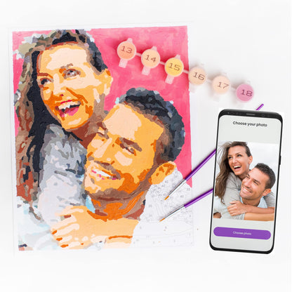 Paintable Pictures | Paint Your Photo by Number: Portraits Deluxe Edition | Customizable Kit | Printable Canvas | Custom Paint by Number Technology