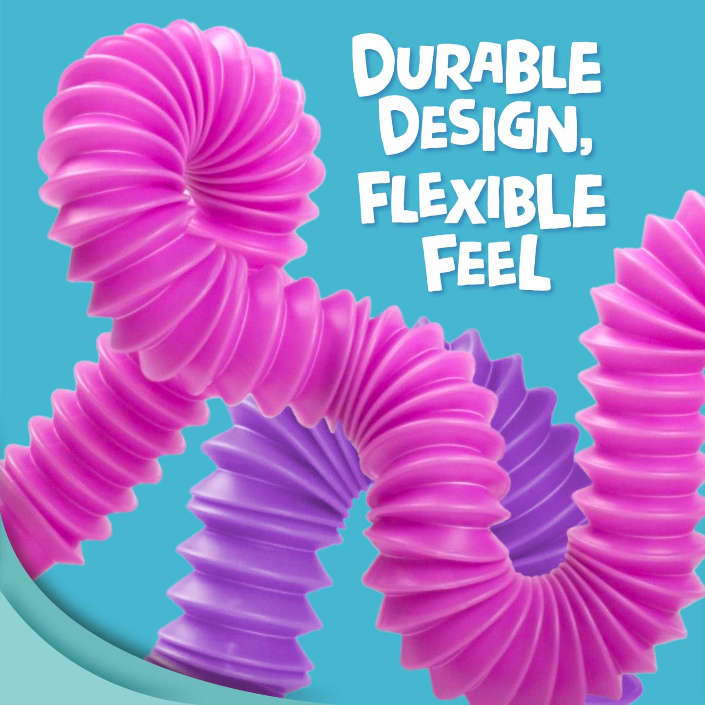 BUNMO Stocking Stuffers for Kids - Pop Tubes - Sensory Toys - Toddler Toys - Imaginative Play & Stimulating Creative Learning - Stocking Stuffers for Toddlers - 4 Pack Large