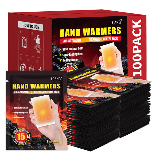 100 Pack Hand Warmers Disposable - Up to 15 Hours of Heat - Super Long Lasting Air Activated Warmers, All Natural & Portable for Body, Hands & Toes - Odorless Hot Warmer Gifts for Winter Work