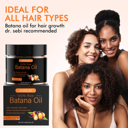 MISICH Raw Batana Oil for Hair Growth, 100% Natural Pure Botana Oil Paste from Honduras, Unrefined Organic Batana Hair Mask for Prevent Hair-Loss, Enhances Thickness for Men & Women 5.3 oz