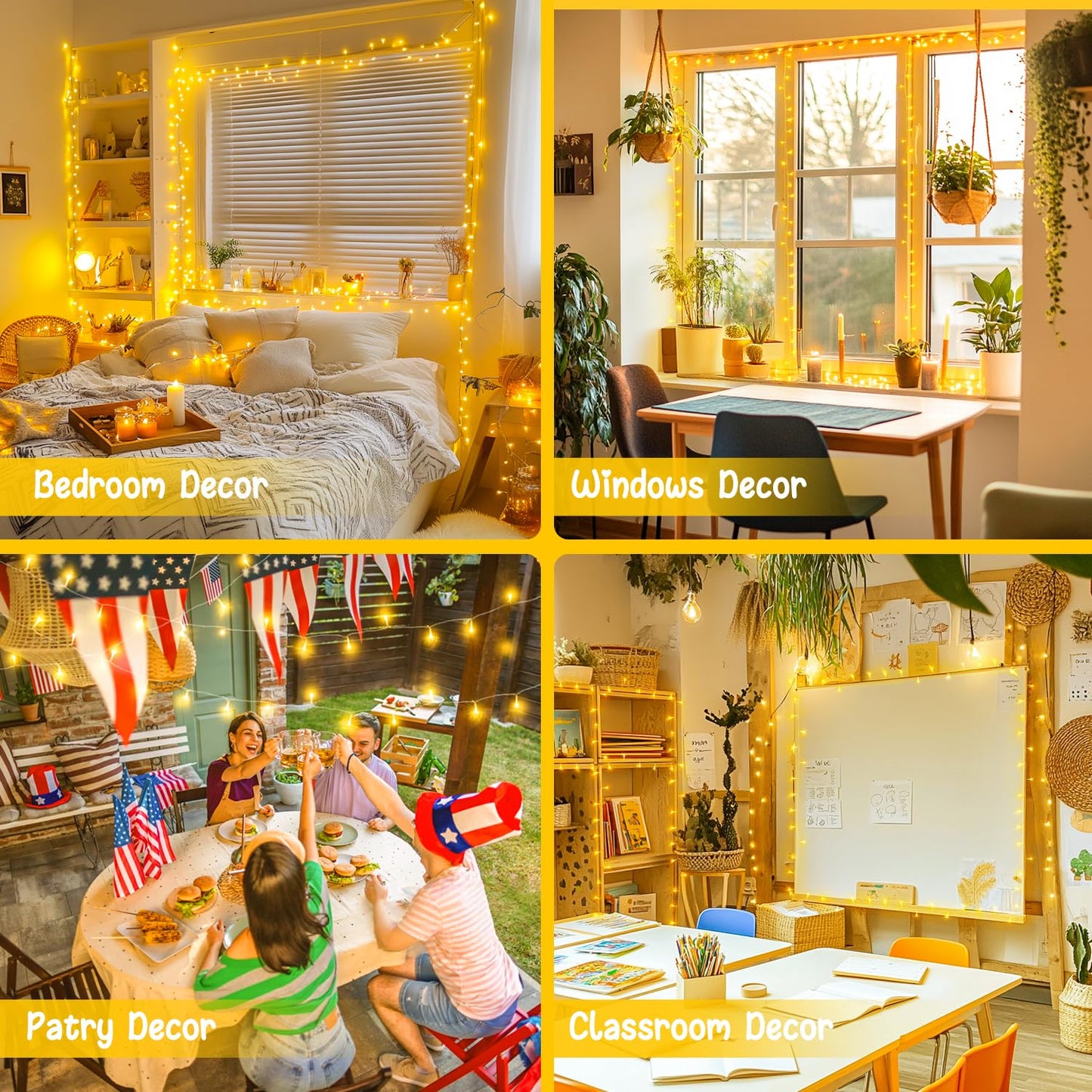 JMEXSUSS 168FT 600 LED String Lights Outdoor Indoor Christmas String Lights Plug in Warm White Tree Lights for Outside Bedroom Wedding Party Holiday Classroom Decorations