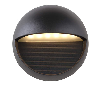 JONATHAN Y JYL7441A Orbe 6.25" Outdoor Metal/Glass Integrated LED Sconce Contemporary Modern Scandinavian 3000K LED Bulbs Included Porch Patio Yard Garage Doorway Entryway, Black