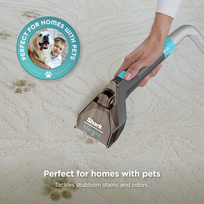 Shark StainStriker Portable Carpet & Upholstery Cleaner w/on board self cleaning - Spot, Stain, & Odor Eliminator, Includes 2 Cleaning Tools & 2 Cleaning Solutions, Charcoal, PX221BRN