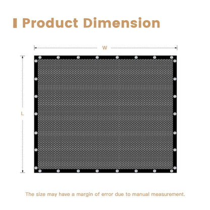 VICLLAX 90% Black Garden Shade Fabric Sun Shade Greenhouse Netting Outdoor Mesh Shade Cloth with Grommets for for Greenhouse, Lawn, and Outdoor Use, 8×12 FT