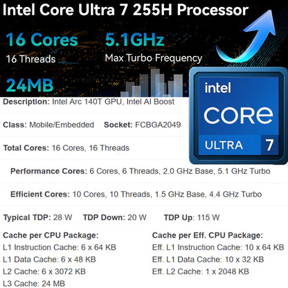 Lenovo ThinkBook 16 Gen 8 Business AI PC Laptop Computer, 16" FHD+, Intel 16-Core Ultra 7 255H (Beat i7-13900H), 64GB DDR5 RAM, 2TB PCIe SSD, WiFi 6E, Bluetooth 5.3, Fingerprint Reader, Windows 11 Pro