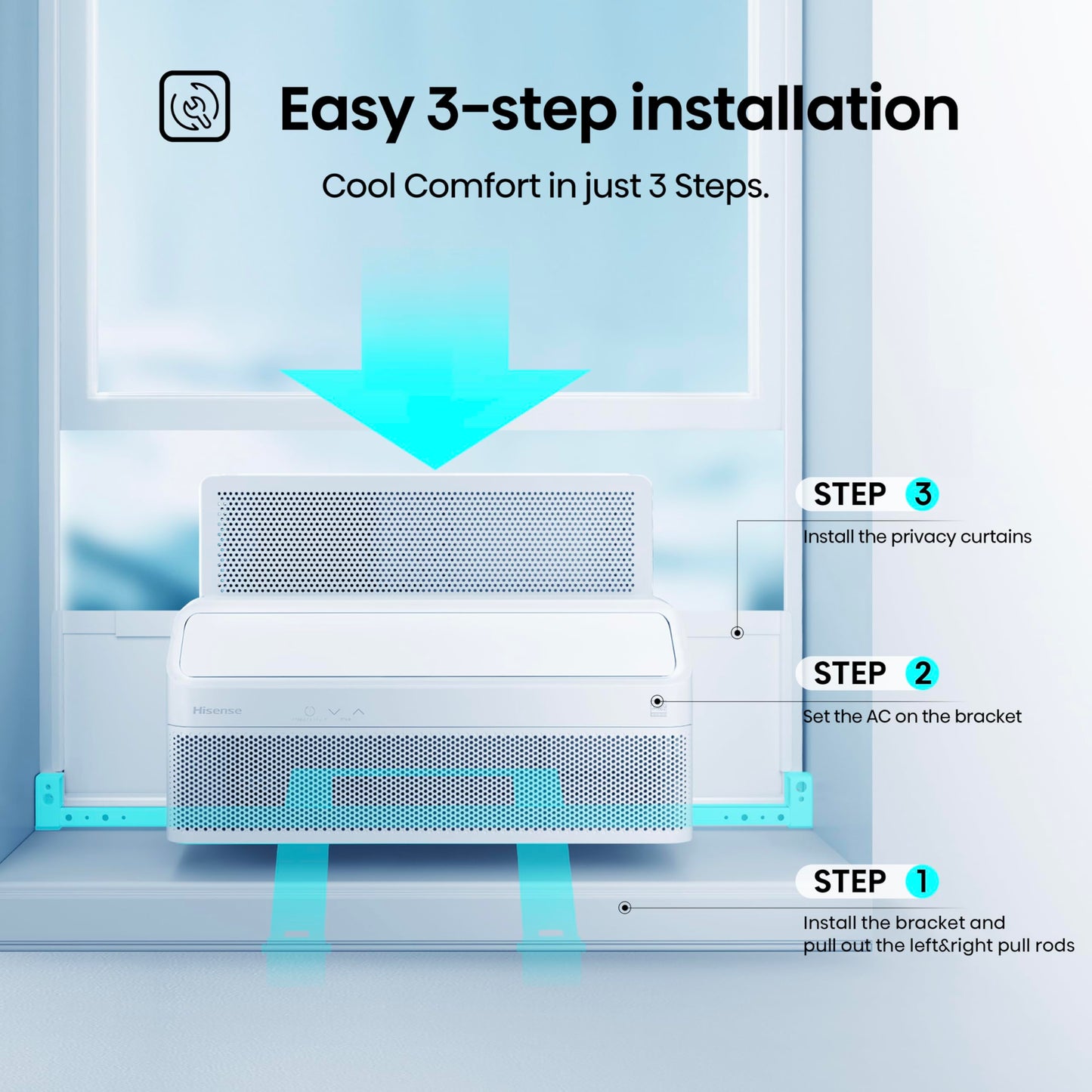 Hisense AWL1225TW1W Window Air Conditioner, 12,000 BTU, White