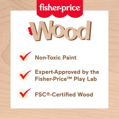 Fisher-Price Wood Toddler Toy Veggie Stacker, Tiny Garden Wooden Sorting & Stacking Activity for Preschool Kids Ages 18+ Months (Amazon Exclusive)