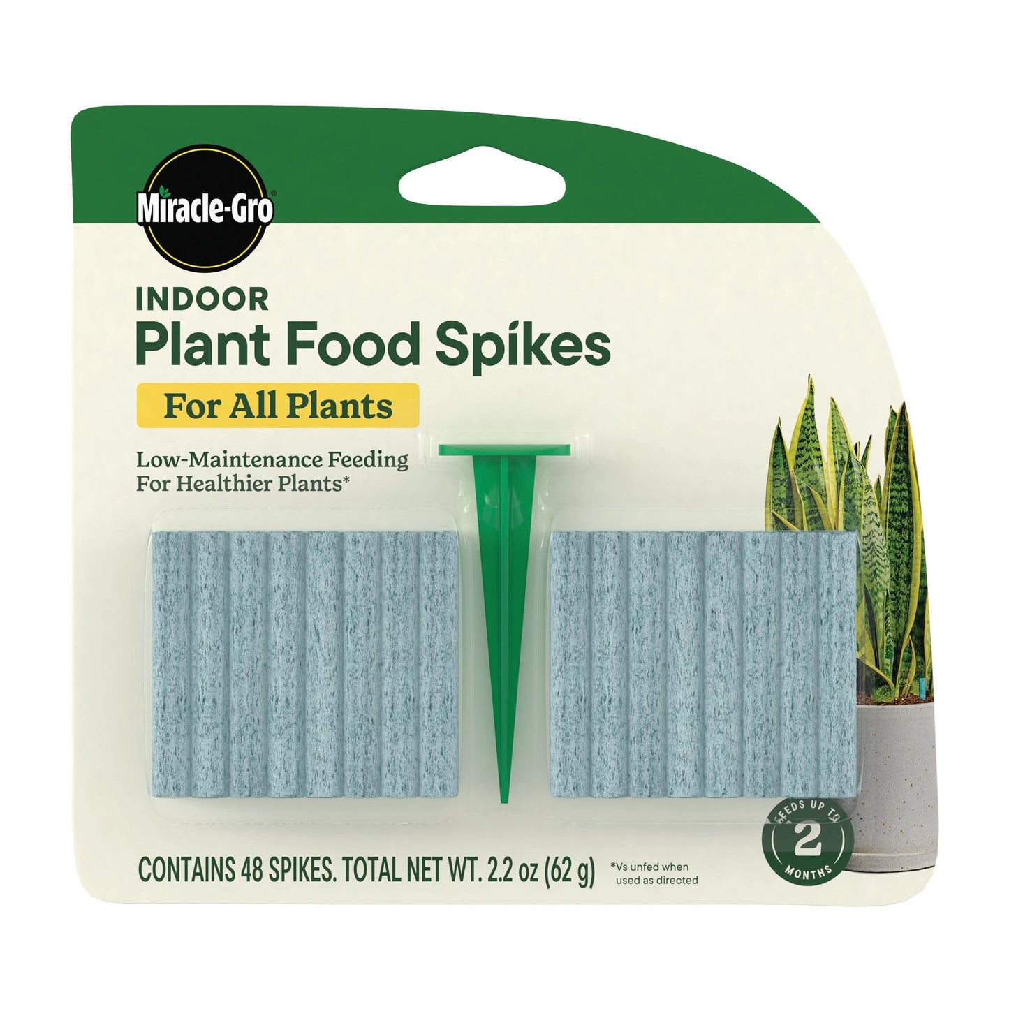 Miracle-Gro Indoor Plant Food Spikes for All Plants, Fertilizer Spikes for Houseplants, Flowers, Vegetables, and Herbs, 48 Spikes