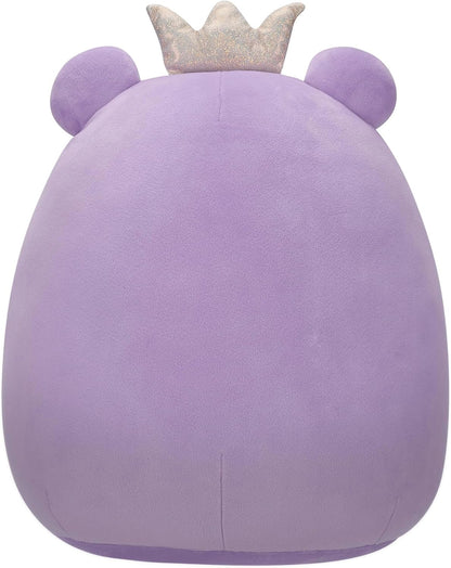 Squishmallows Original 14-Inch Francine Purple Frog with Heart Cheeks and Gold Crown - Official Jazwares Large Plush