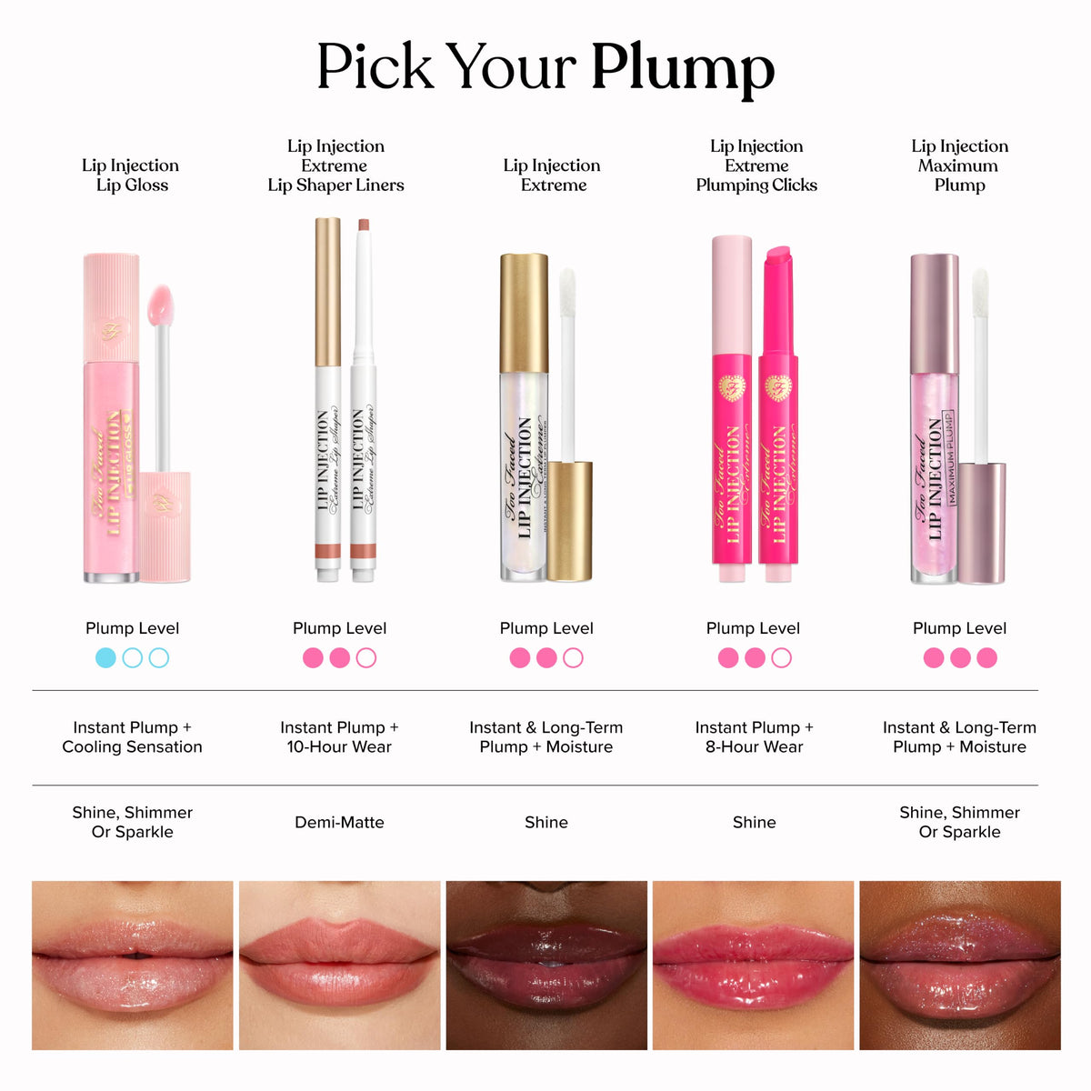 Too Faced Lip Injection Maximum Plump Extra Strength Lip Plumper Gloss | Hydrating + Plumping, Travel Size, 0.1 Fl Oz, Original