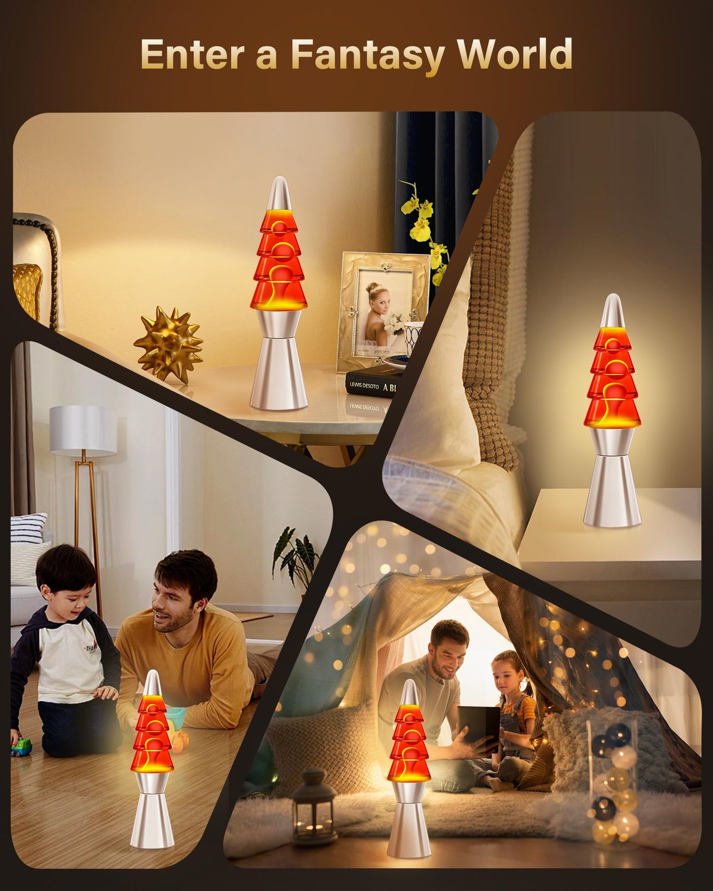 14.5 inches Liquid Motion Table Lamp: Tree Lave Lamp for Mother's Day/Mom Gifts, Mood Lighting Christmas Indoor Decorations Night Light for Kids and Adults