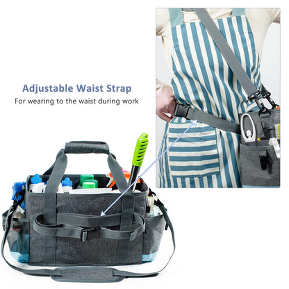 FRECOLSH Cleaning Caddy for Cleaning Suppliers Organizer with Pockets for House Cleaning Essentials, Cleaning Organizer, Wearable Cleaing Bag Tote, Storage Caddy for Housekeeping