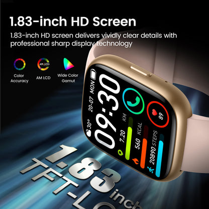 Smart Watch with Alexa Built-in, 1.83" HD Touchscreen Fitness Tracker with Bluetooth Calling, Fitness Watch with Heart Rate/Sleep Monitor/120+ Sports, IP68 Waterproof Smartwatch for Android iOS, Pink