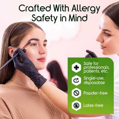 Inspire Black Nitrile Gloves HEAVY DUTY 6 Mil Nitrile Chemical Resistant Medical Cooking Cleaning Disposable Black Gloves (Black Nitrile Box Of 100, Medium)