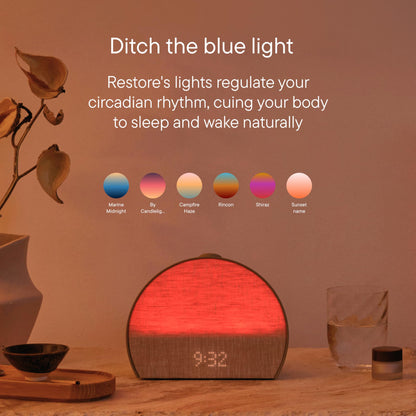 Hatch Restore 3 Sunrise Alarm Clock, Sound Machine, Smart Light (Cocoa) - White Noise, Screen-Free Sleep Routine