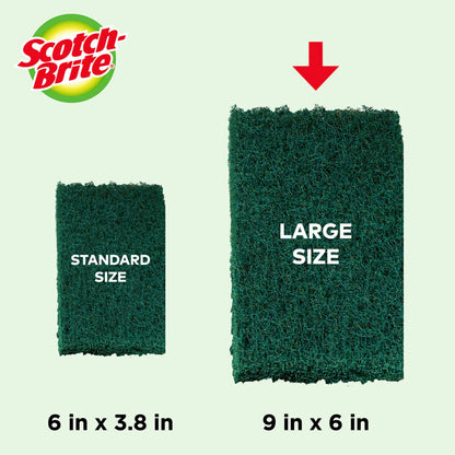 Scotch-Brite Heavy Duty Large Scour Pads, Scouring Pads for Kitchen and Dish Cleaning, 8 Pads