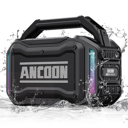 ANCOON Speakers Bluetooth Wireless: 80W(Peak) Loud Speaker with Bass, 20H Playtime, IPX6 Waterproof, Large Jobsite Speakers for Work, Outdoor, Workshop, Garage, Portable Speaker with TWS (Black)