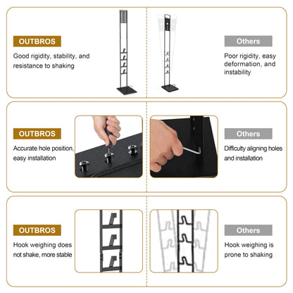 OUTBROS Vacuum Stand,Stable Metal Storage Bracket Compatible with Dyson V15 V12 V11 V10 V8 Series Handheld Cordless Vacuum Cleaners and Accessories and Attachments, Black