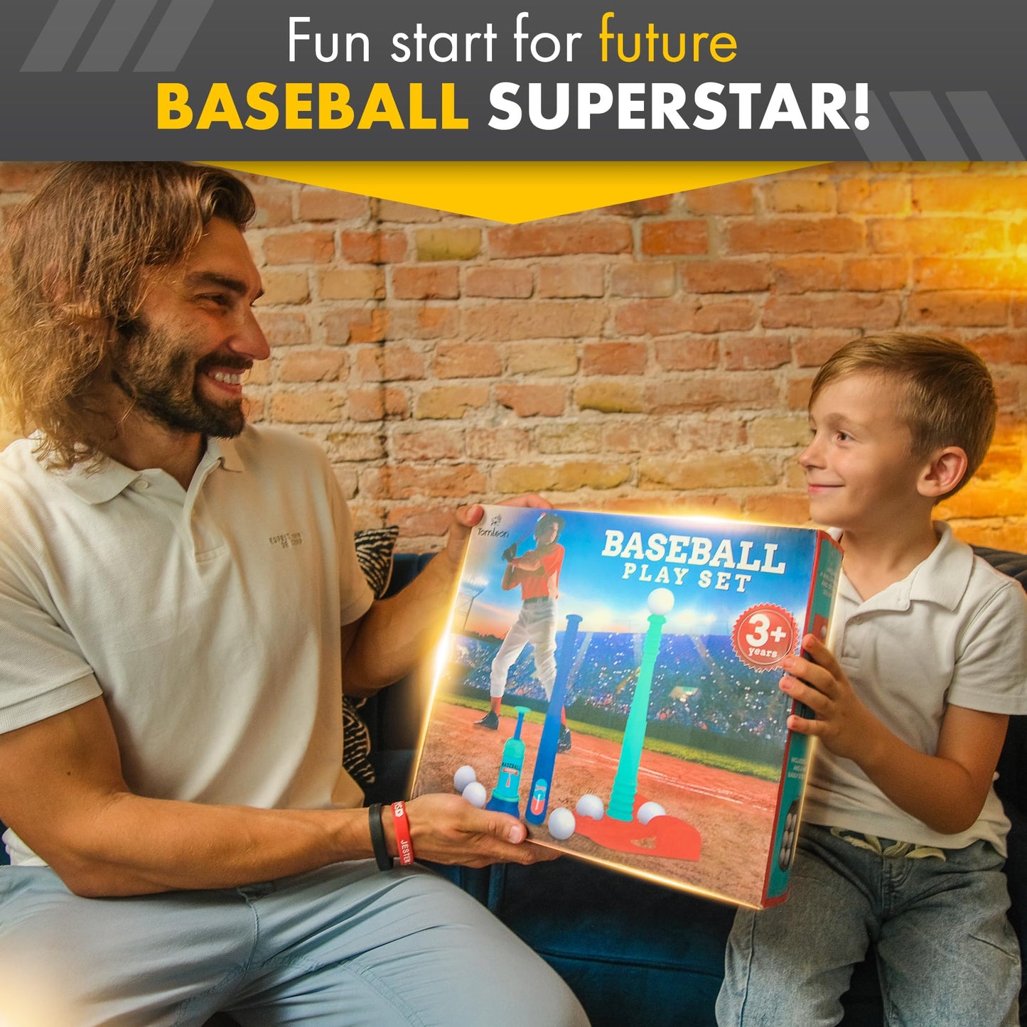 TOMLEON T Ball Stand for Kids and Toddlers 1-3, 3-5, 5-8. Baseball Set With 6 Large Balls, Adjustable Tball Batting Tee, and Pitching Machine. T-Ball Sets With Bat and Ball