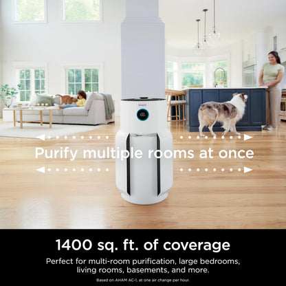 Shark Air Purifier with NeverChange Air Filter Technology, 5 Year HEPA Filter, Covers 1400 Sq. ft, Odor Neutralizer and Clean Sense Technology, Removes 99.98% of Dust & Allergens, HP302 (Renewed)