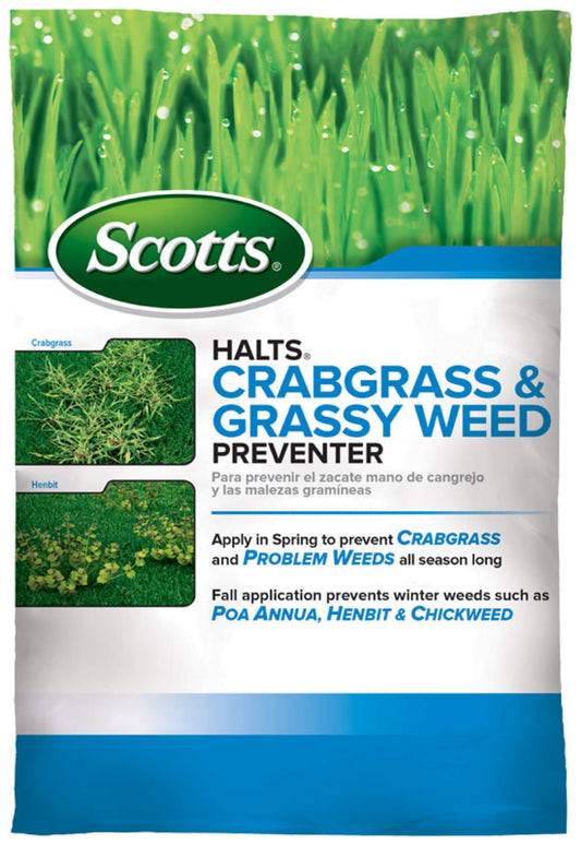Scotts Halts Crabgrass & Grassy Weed Preventer - Pre-Emergent Weed Killer for Lawns, For Up To 5,000 sq. ft. of Lawn Care, 10.06 lb.