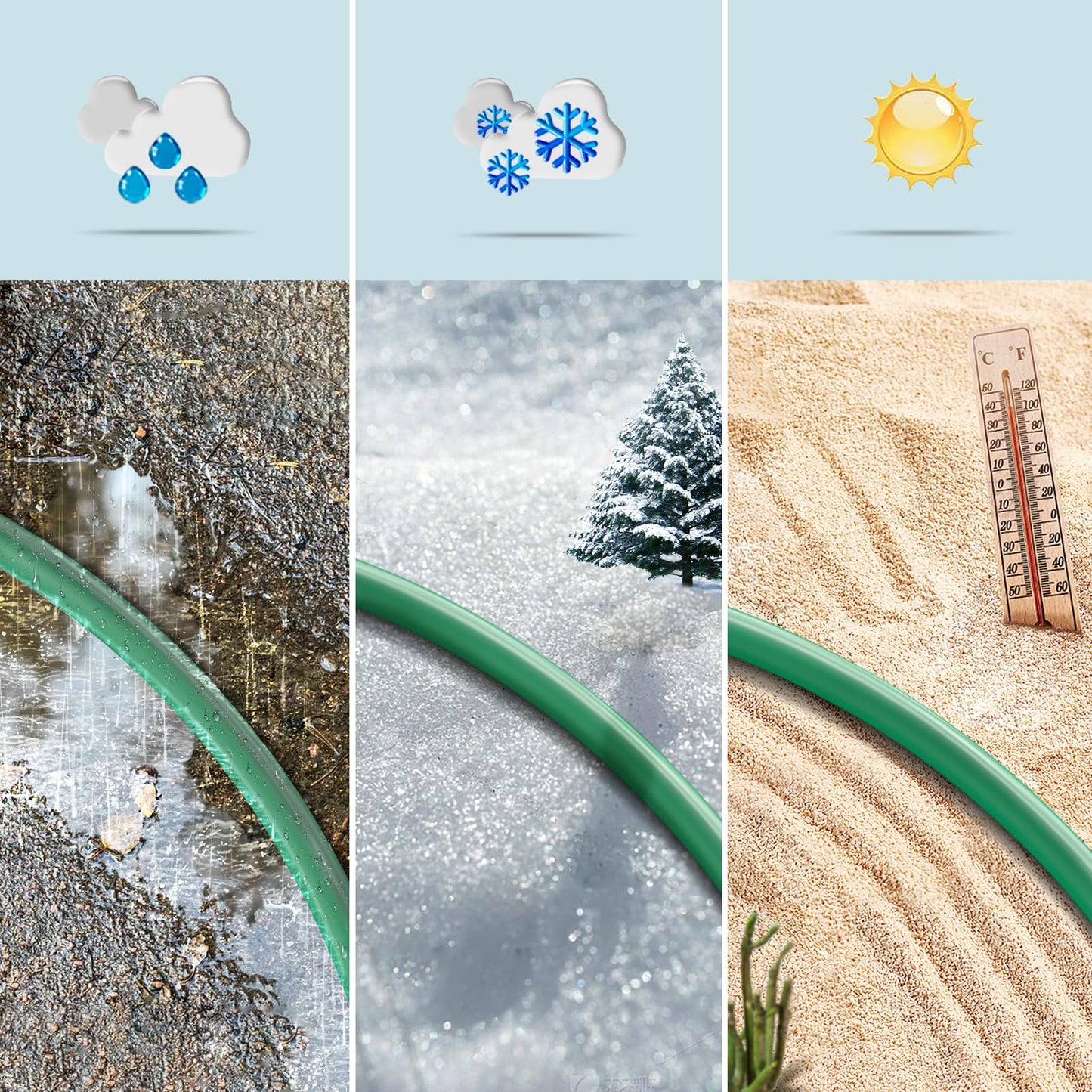 Eversimpleinc 1 to 4 Splitter Extension Cord (Combined 46 FT, End to End 28 FT), 3 Prong Plug with 4 Extended Outlets, with Weatherproof Covers for Indoor and Outdoor