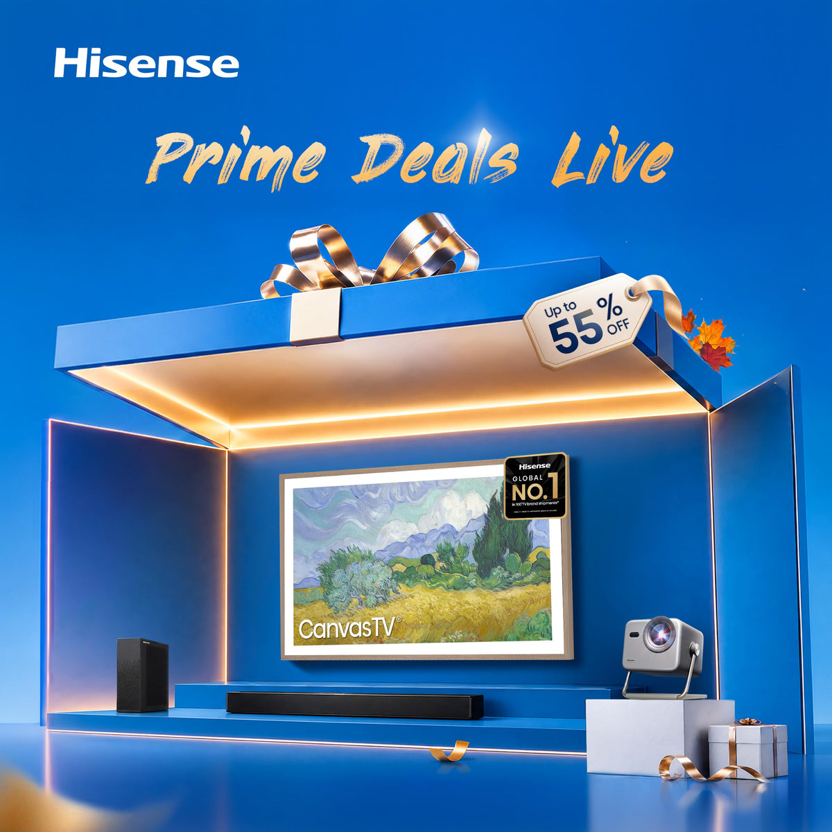 Hisense 75“ Hi-QLED S7 CanvasTV Series 4K UHD Google Smart Art TV (75S7SG, 2026 New) - 144Hz, Art Mode, Anti-Glare Panel, Dolby Vision HDR, Hi-Matte Display, Frame & UltraSlim Wall Mount Included