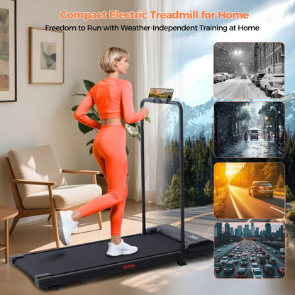SUOUER Walking Pad Treadmill with Handle Bar, 2026 Upgrade Portable Under Desk Treadmill for Home Small with Handles, 3.0HP Walking Pad for Home, 0.6-7.6MPH, 350LBS
