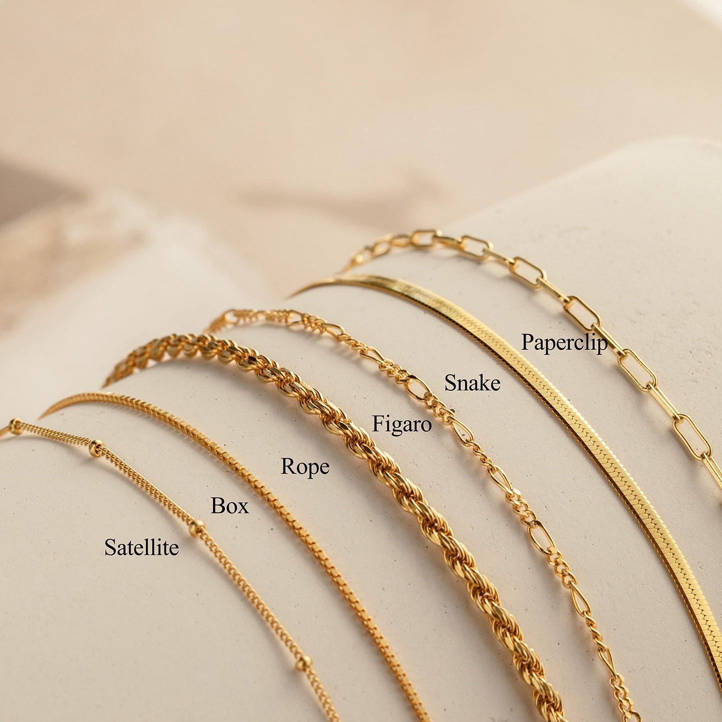 DEARMAY Gold Bracelets for Women 14K Real Gold Plated Jewelry Sets Stack Trendy Dainty Stackable Paperclip Rope Snake Box Figaro Chain Bracelets Pack Costume Fashion Filled Gifts