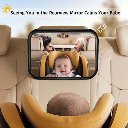 Baby Car Mirror for Baby Car Seat Safely Mirror Hook Clip Design for Rear Facing Infant Newborn 360° Rotation Baby Backseat Mirror with Wide Clear View, Shatterproof, Easy Install Baby Essentials