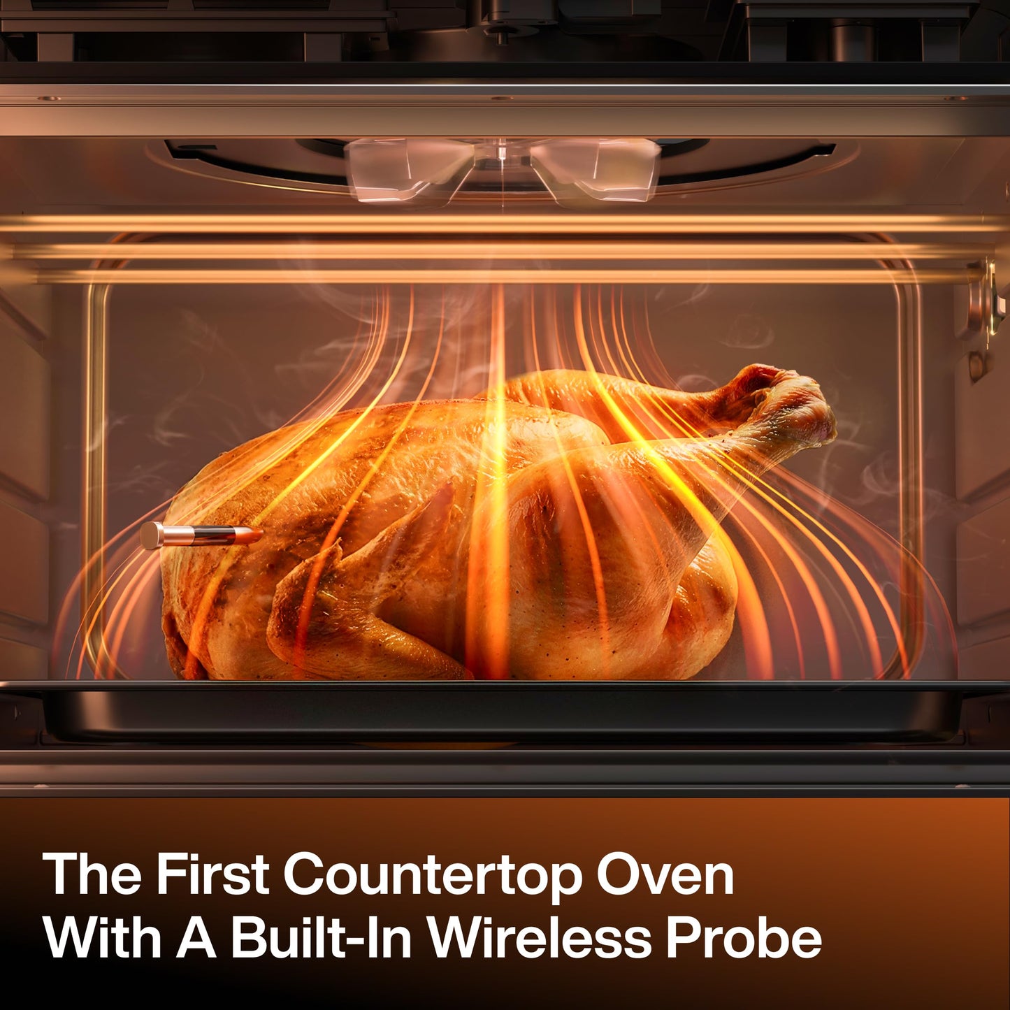 Typhur Sync Oven with Smart Wireless Meat Thermometer Probe, 12‑in‑1 Countertop Air Fryer Toaster Oven Combo, 360° Turbo Convection, Dehydrator, Recipes & 5 Accessories, Large 27QT, Stainless Steel