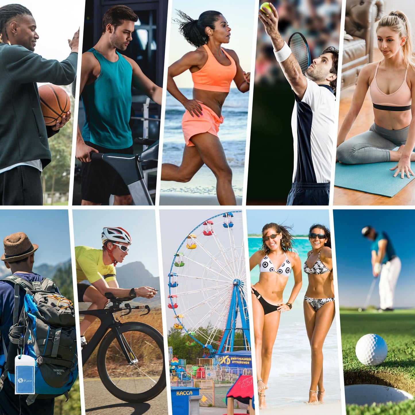 U-pick Cooling Towels Bulk [40"x12"] Stay Cool Neck Rags for Hot Weather Gym, Yoga, Workout, Golf, Sports, Camping,Travel