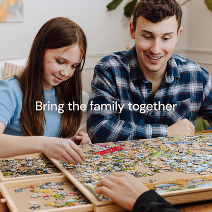 PlayVibe 1500 Piece Puzzle Board with Drawers and Cover - Jigsaw Solve Station - Portable Puzzle Table with Drawers, Tray & Accessories - Raised Edges to Prevent Slipping