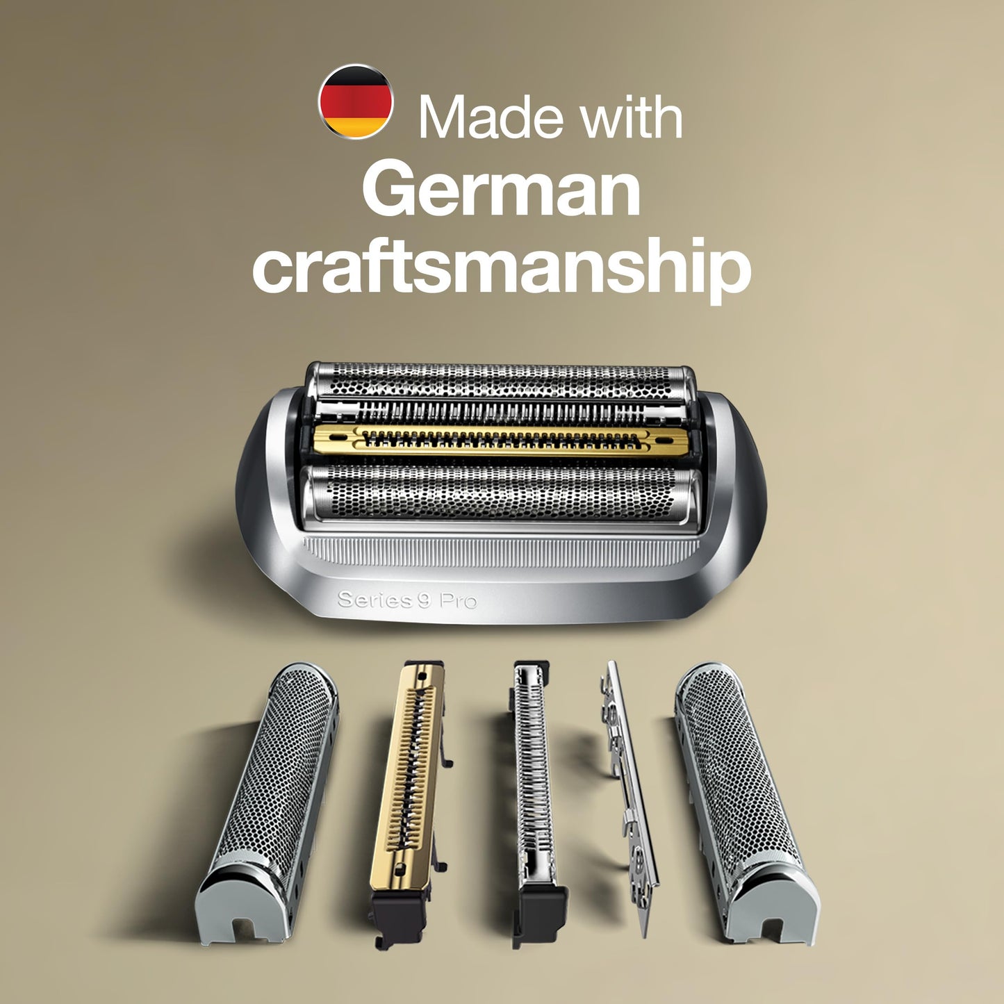 Braun Electric Shaver Head Replacement Part 94M, Compatible with Series 9 Pro and Series 9 Electric Razors for Men, Silver