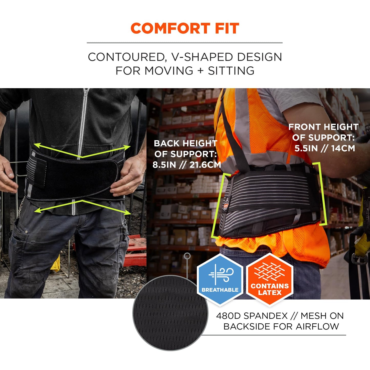 Ergodyne Proflex 1675 Back Support Brace Belt with Warming and Cooling Pack