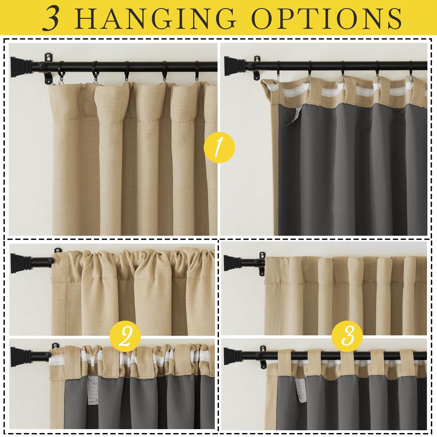 NICETOWN 100% Blackout Faux Linen Curtains for Bedroom, Pinch Pleated Cold/Sun Blocking Thermal Curtains Thick Window Treatments for Living Room/Farmhouse, Oatmeal, 2 Panels, W50 x L96