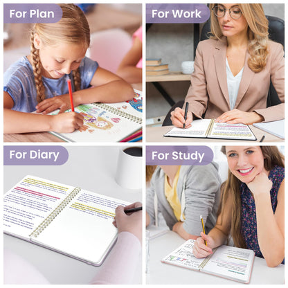 Taja Blank Spiral Journal Notebook for Women & Men, 140 Pages, Sketch Book, Plain Notebook for Drawing & Sketching, Journals for Creative Writing, A5(6"x8") - Purple