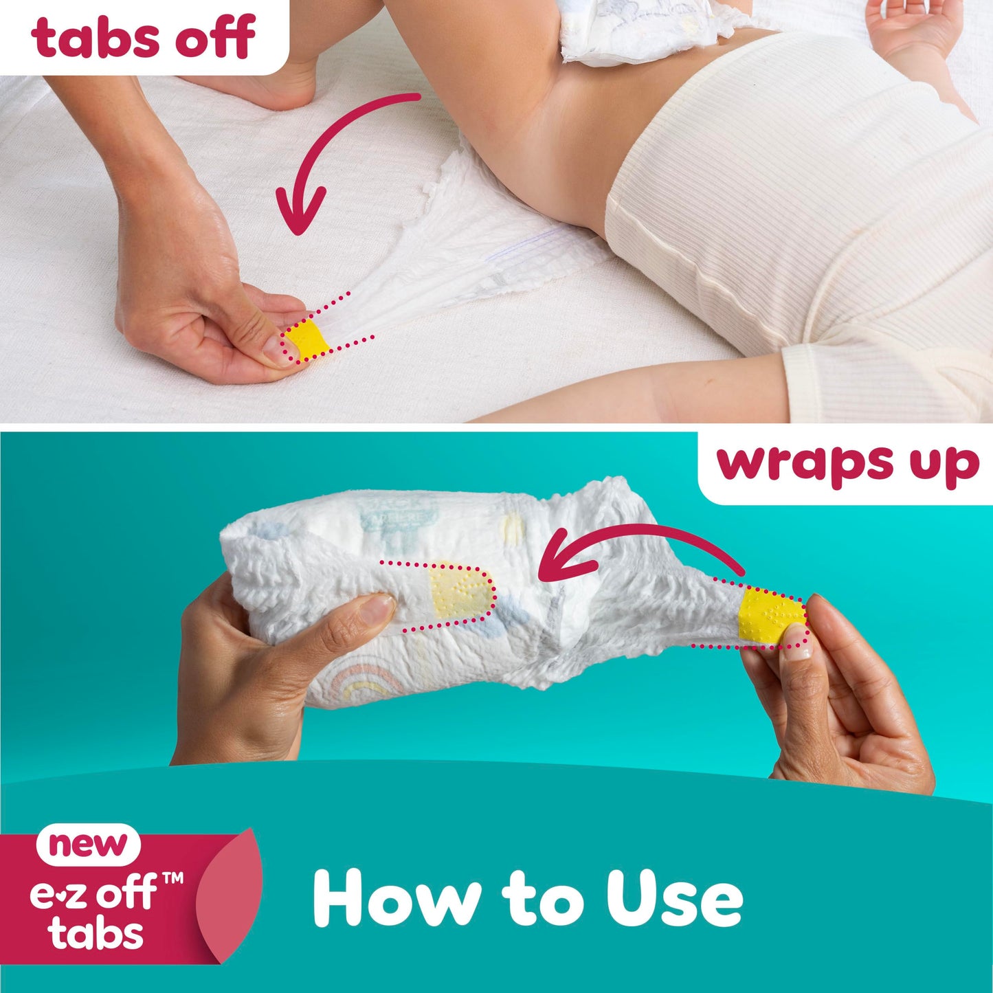 Pampers Diapers - Swaddlers 360° - Size 4, 132 Count, up to 100% Leakproof Comfy Dry Fit, Designed for Easy Changes, Pull On Baby Diaper (Packaging May Vary)