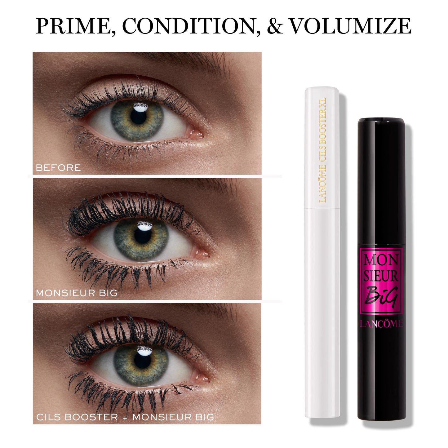 Lancôme Monsieur Big Mascara – Instant Volume Mascara with False Lash Effect – Up to 12x More Volume & 24-Hour Wear - Volumizing & Lengthening Mascara - Smudge & Flake Free – Black