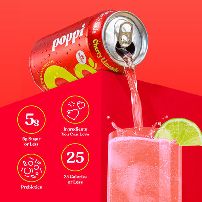 Poppi Sparkling Prebiotic Soda Beverage with Apple Cider Vinegar, Seltzer Water and Fruit Juice, Short List Variety Pack, 12 oz, Pack of 12, Packaging May Vary