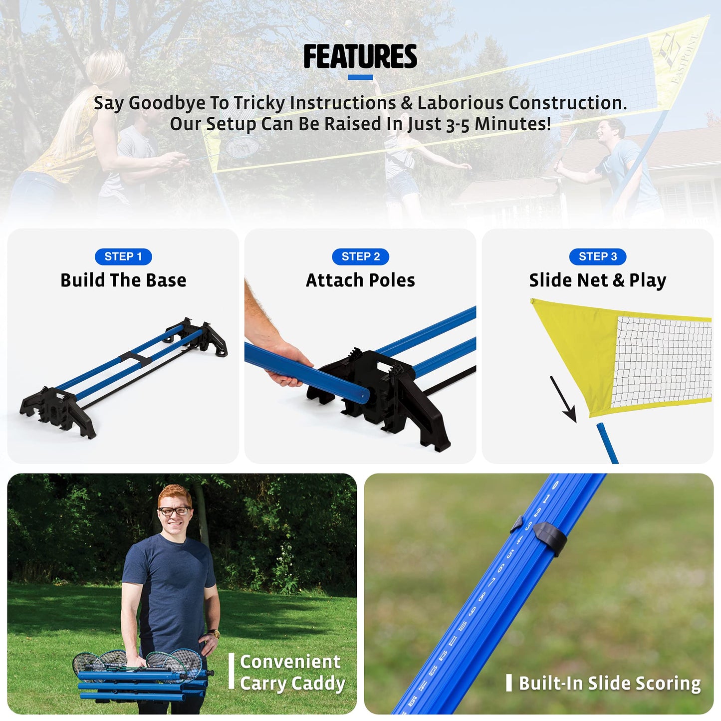 EastPoint Sports Easy Setup Badminton Set