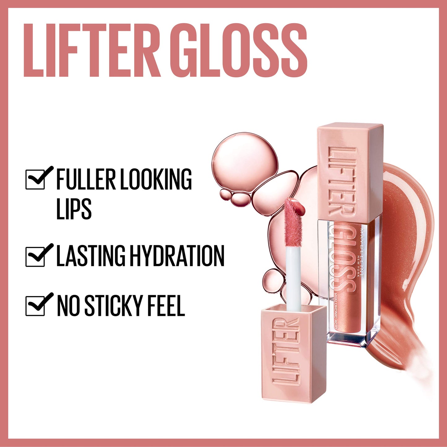 Maybelline New York Maybelline Lifter Gloss Lip Gloss Makeup With Hyaluronic Acid, Heat, 0.18 Fl. Ounce, 014 Heat, 0.18 fluid_ounces (Pack of 2)