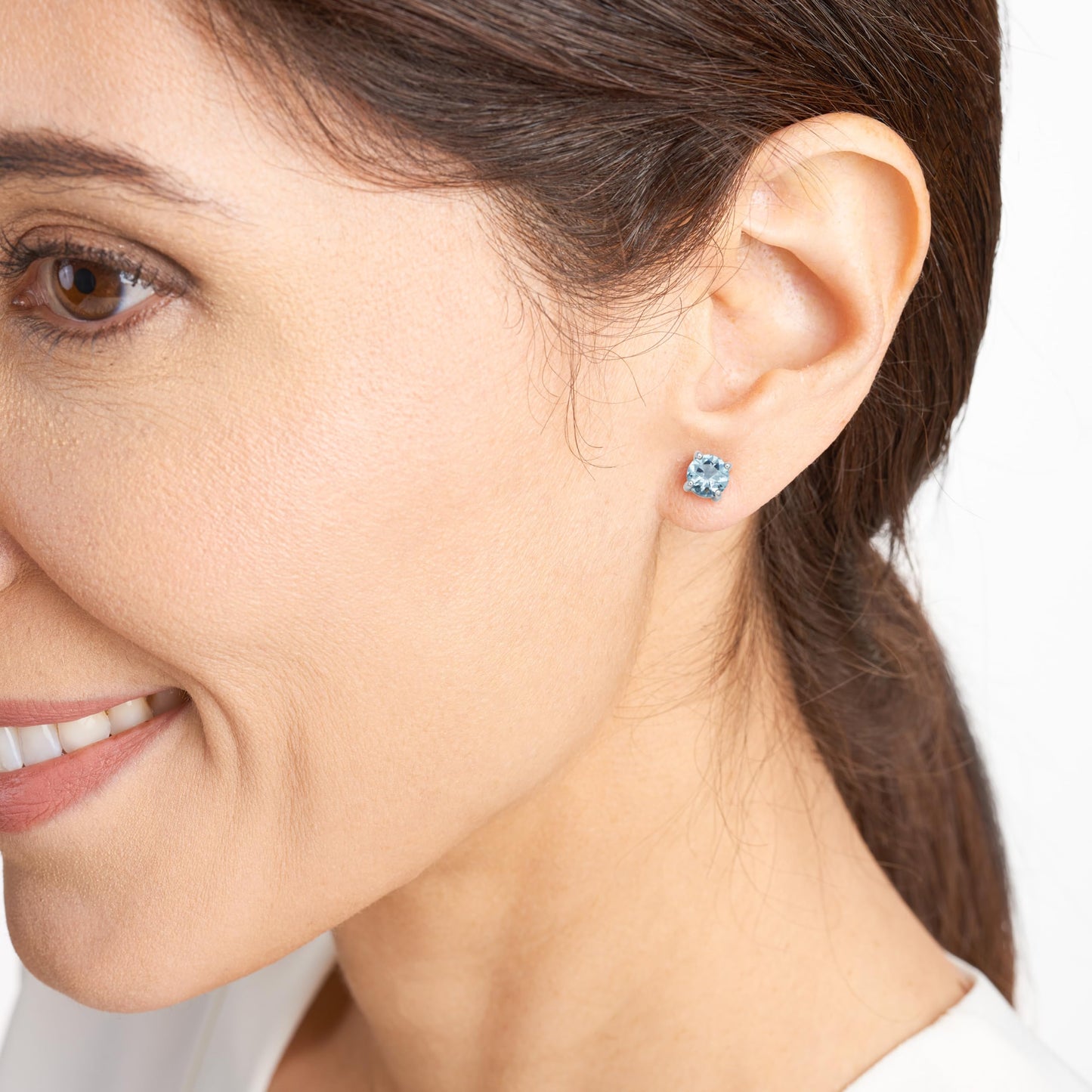 Amazon Essentials Sterling Silver Round Birthstone Stud Earrings