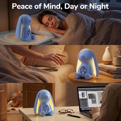 Mom's Choice Awards丨Bunny White Noise Sound Machine Baby for Sleep- AI Cry Detection, 100 Soothing Sounds, 5-Year APP Access Included, Easter Gifts for Baby, Night Light & Sleep Trainer, New Mom Gift