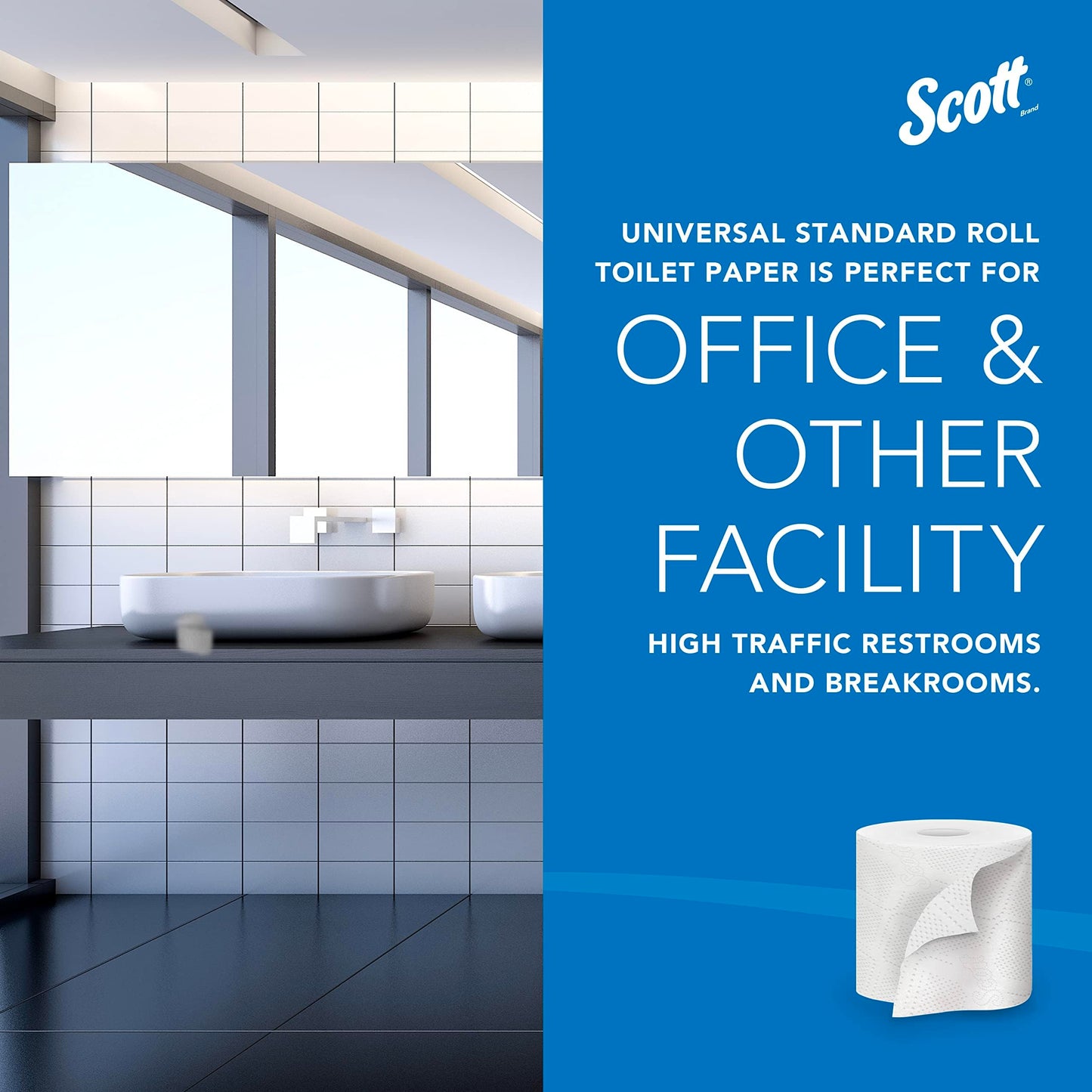 Scott Professional Standard Roll Bulk Toilet Paper (04460), 2-Ply, Elevated Design, White, Individually Wrapped (80 Rolls of 550 Sheets, 44,000 Sheet Total)