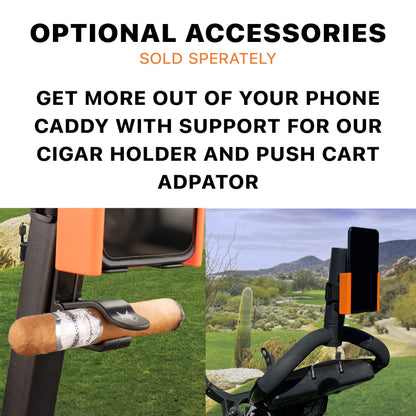 DESERT FOX GOLF Phone Caddy – American Flag Golf Cart Phone Holder – Secure Velcro Mount, One-Hand Access, Universal Fit, Patriotic Golf Accessories (Green Line)