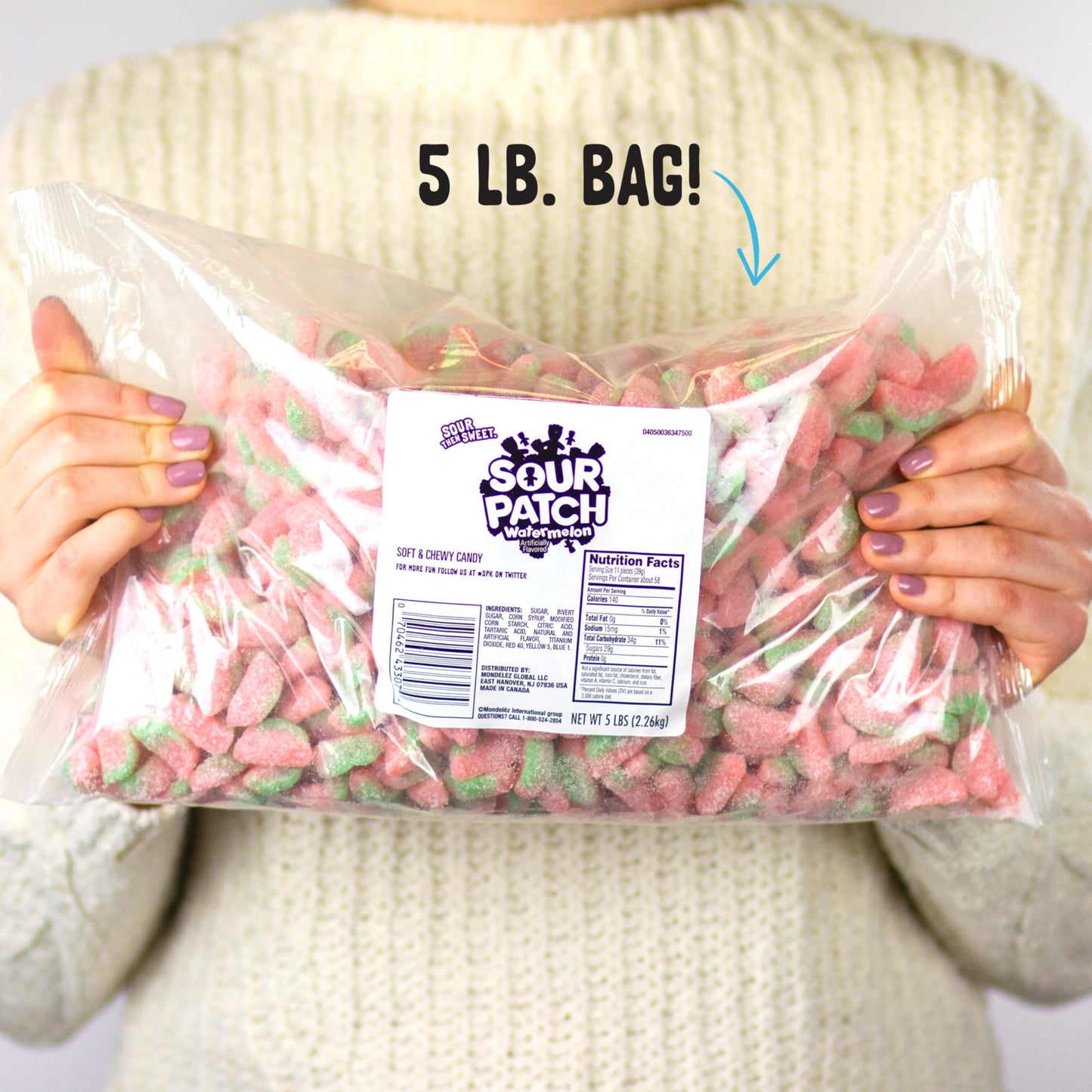 SOUR PATCH KIDS Watermelon Soft & Chewy Candy, 80 oz Bag