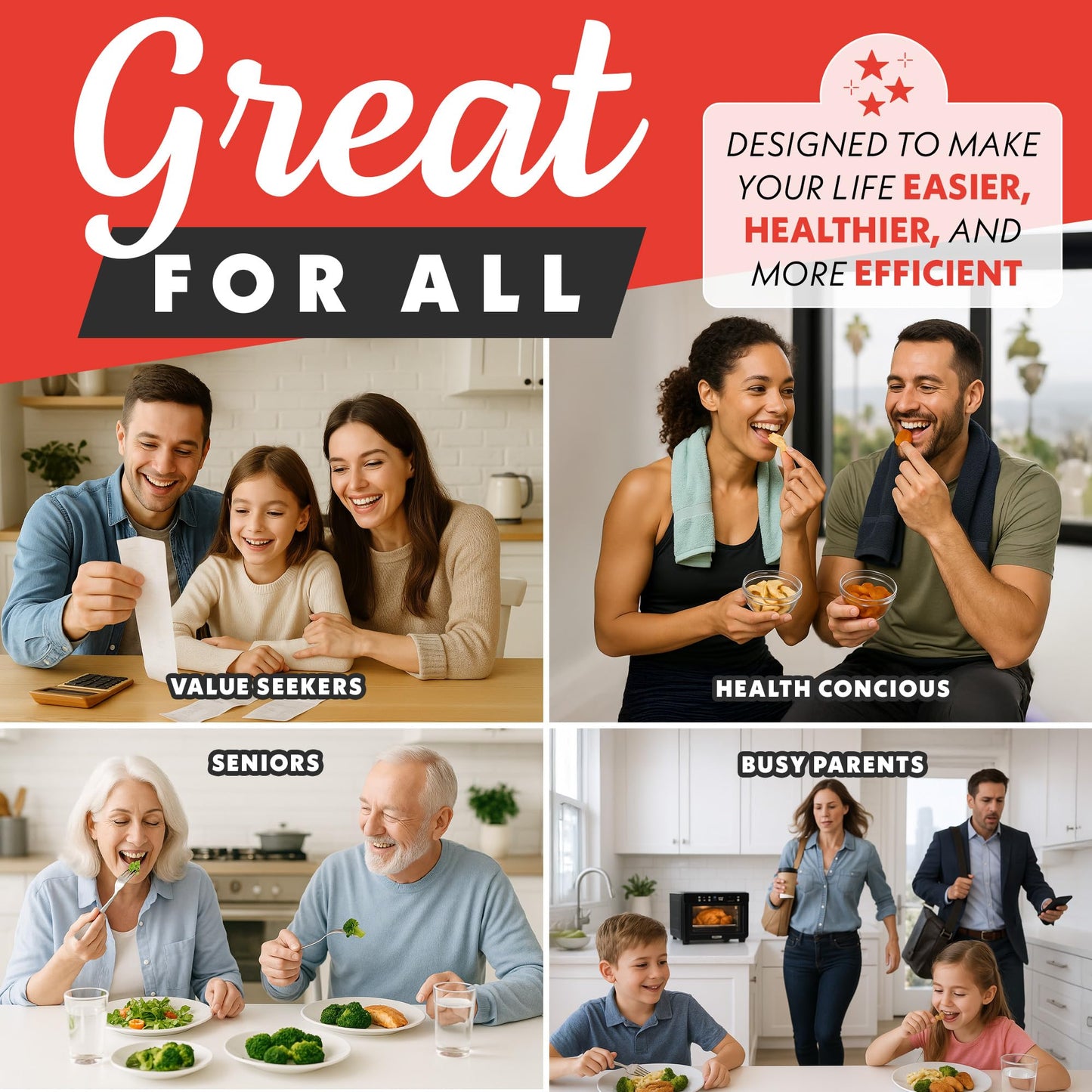 Gourmia Toaster Oven Digital Air Fryer - Convection Mode with 4 Slice Capacity, 3 Rack Positions, 12 Presets, Toast, Bagel, Bake, Roast, Broil, Dehydrate, Popcorn, Fits 9" Pizza, Stainless Steel