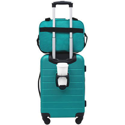 Wrangler Smart Luggage Cup Holder and USB Port, Teal, 2 Piece Set