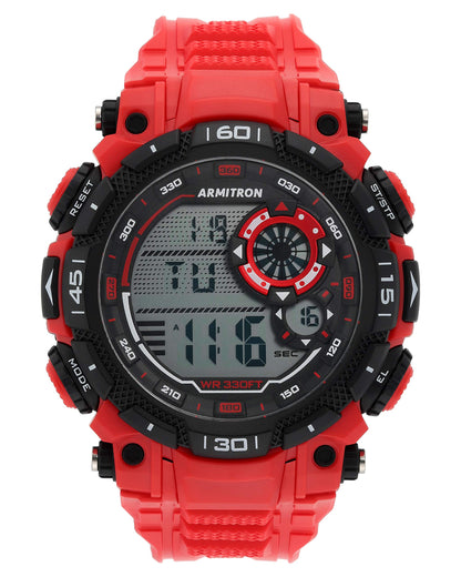 Armitron Sport Men's Quartz Sport Watch with Plastic Strap, Red, 22 (Model: 40/8397RED)